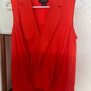 Trouve Vibrant Red Sleeveless Blouse
